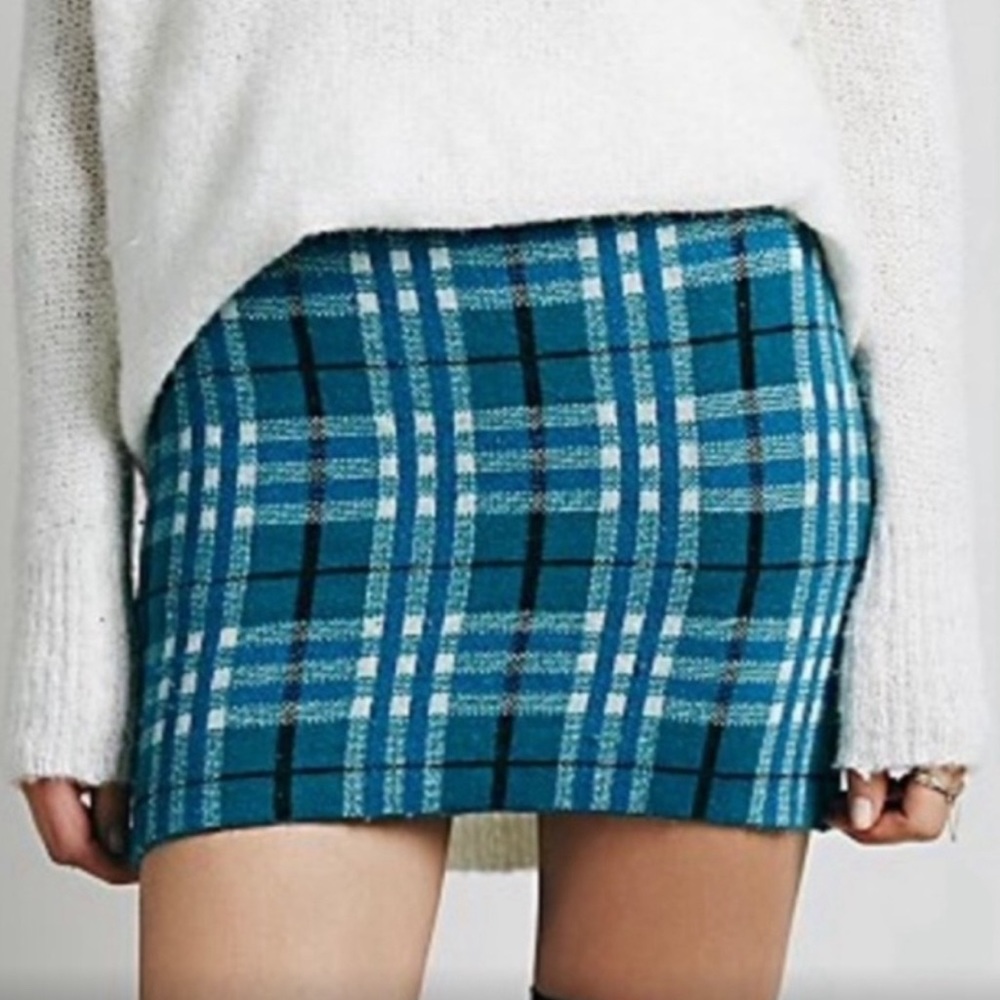 For Love and Lemons Fleece Plaid Skort